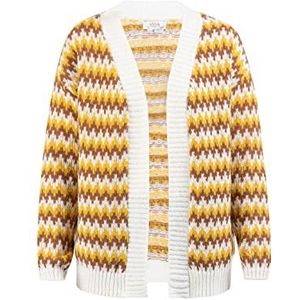 SIDONA Gebreide damesjas, mosterd meerkleurig, M/L