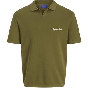 JACK & JONES Jornorrebro Light Knit Ss Polo Sn, olijf, S