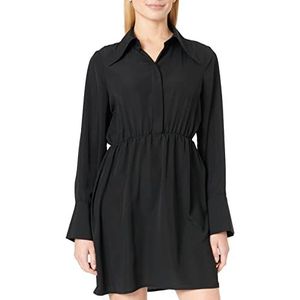 VERO MODA VMKELLY LS Shirt Short Dress WVN Jurk, Zwart, XL