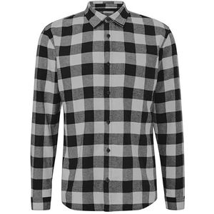 QS - Overhemd - Grijs - Geruit - Lange Mouw - Regular Fit