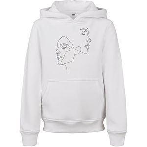 Mister Tee Boy's Kids One Line Fit Hoody White 122/128 Hooded Sweatshirt, wit, 122/128 cm