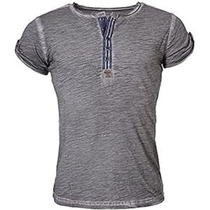 KEY LARGO Heren Arena Button T-Shirt, Zilver (1107), L