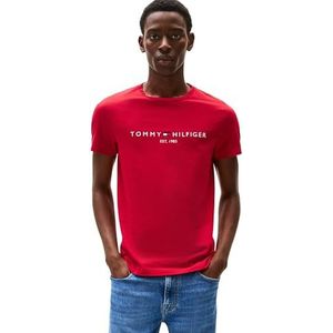 Shirt - Jersey - Ronde Hals - Slanke Pasvorm - Kwartmouw - Logoprint