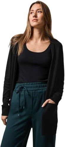 Cecil - Open Vest - Zwart - Lange Mouwen - Zachte Fijn Gebreide Kwaliteit