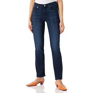 7 For All Mankind Dames The Straight Jeans, blauw (Dark Blue Uf), 28W x 33L