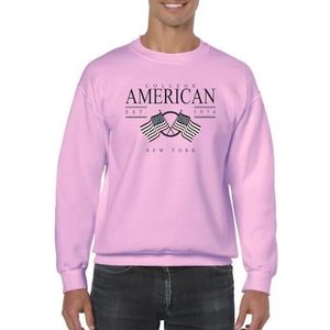 American College sweatshirt met ronde hals, lila, dames, maat M, model AC5, 100% katoen, Paars, M