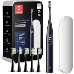 Oclean X Series Pro Digital Travel Set, Sonic Electric Toothbrush Adults w Smart Screen,8 Areas Tracking, One-click Supplementary Brushing, 3 Modes, 6 Replacement Heads & Travel Case - Star Purple