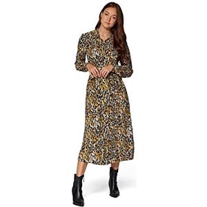 Mavi Damesjurk met print, lange jurk, goudgeel, medium, goudgeel, M