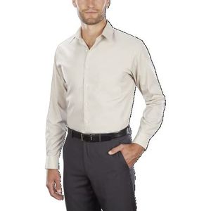 Van Heusen Heren Big and Dress Shirt Tall Fit Poplin Klassiek overhemd, stone, 47 cm Hals 94 cm- 97 cm Ärmel