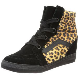 Vans U Sk8-hi Wedge (Leopard) zwart, uniseks sneakers voor volwassenen, Black Schwarz Luipaard Zwart, 34.5 EU