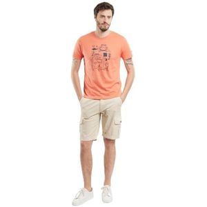 Armor Lux Heren Cargo Casual Shorts, Oyster, 40, oester, 40