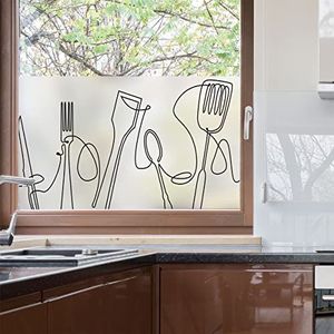 Zelfklevende raamfolie, ondoorzichtig, keuken, zelfklevend, inkijkbescherming voor ramen en douchedeur, 40 x 100 cm
