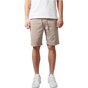 Urban Classics Heren shorts stretch twill joggshorts, casual chino shorts voor mannen, korte broek met trekkoord aan de tailleband verkrijgbaar in vele kleurvarianten, maten XS - 5XL, zand, XXL