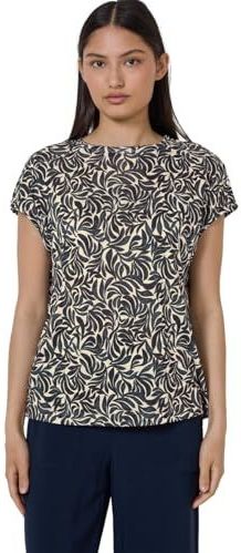 Street One - Studio - T-shirt - Beige - Bedrukt Linnen