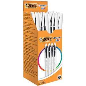 BIC Cristal Up Balpen met kap, 0,35 mm Schachtel à 20 Stuk zwart