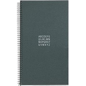 Miquelrius - Adres- en telefoonboek, formaat agenda (125 x 220 mm), vellen 102 g/m² met alfabetische index, omslag van gecoat karton, Cosmic collectie, grafietgrijs