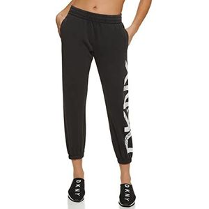 DKNY Dames Sport Crackle Logo Jogger Joggingbroek, Zwart, 36 NL