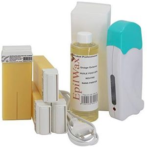 EPILWAX S.A.S - Kit D'Hair removal Solo Volledig/compleet To La Wax Wegwerp Wit, met Wheel Grand Model voor de benen, oksels en het lichaam