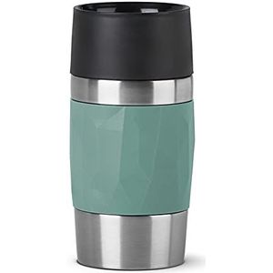 Emsa N21603 Travel Mug Compact thermo-/isolatiebeker van roestvrij staal, 0,3 liter, 3 uur warm, 6 uur koud, BPA-vrij, 100% dicht, lekvrij, vaatwasmachinebestendig, 360 graden drinkopening, groen