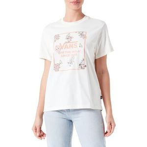 Vans Dames Fungi Floral BFF Tee T-shirt, Antiek Wit, XL