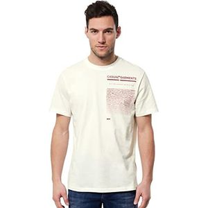 Street One MEN Heren D318967 shirt met korte mouwen, gebroken wit, XXL, Broken White, XXL
