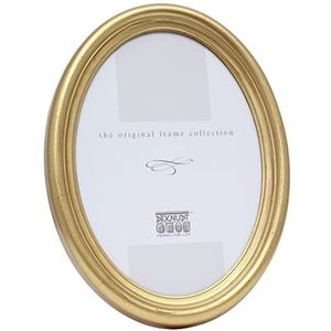 Mat goud ovaal, langwerpig beeld, fotolijst met standaard * 13 x 18 cm / 5 x 7 inch