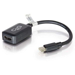 C2G 20CM Mini DisplayPort/Thunderbolt manspersoon naar HDMI vrouwtje 1080P Adapter Zwart, Full HD Mini DP Compatibel met Apple MacBook, Mac Mini, Mac Pro, Microsoft Surface Pro, Dell XPS en meer