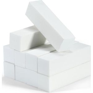 Set van 10 nagelpolijstblokken, nail art tips, professionele polijstvijl voor het slijpen van acryl of natuurlijke gelnagels, 4 wasbare pagina's voor manicure