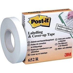 Post-it 652R Afdek en labeltape (navulrol, 17,7 m x 8,4 mm) wit
