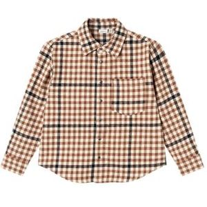 NAME IT Jongens Nkmnidennis Os Shirt met lange mouwen, Weathered teak/checks: checks, 146-152
