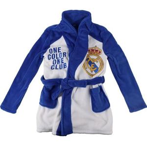 CERDÁ LIFE'S LITTLE MOMENTS Ochtendjas van coral-fleece, Real Madrid, voor kinderen, officieel design, exclusief design met wapen voor kinderen, Wit, 4 jaar