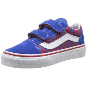 Vans K Old Skool V Sneakers voor kinderen, Blauw Klassiek Blauw Rood, 32.5 EU