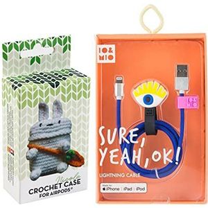 Beschermhoesje voor Airpod, gehaakt, Nicole + USB-datakabel - Lightning Oh Yeah