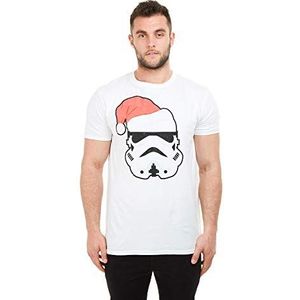 Star Wars Heren Trooper Santa T-shirt, wit, XXL