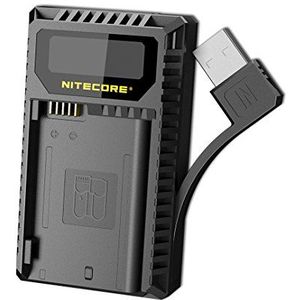 Nitecore UNK2 Compacte dubbele lader voor Nikon EN EL15 + USB, zwart