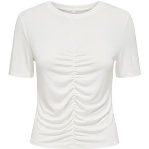 ONLY Dames Onlfree Life S/S O-Neck Gatherng Top JRS, cloud dancer, M