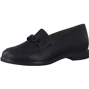 Jana Dames 8-24262-20 Comfortabele extra brede comfortabele schoen decoratieve ketting platte modieuze dagelijkse schoenen zakelijke slippers, Black Nappa, 37 EU Breed