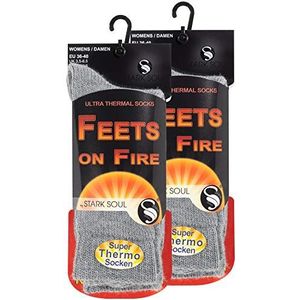STARK SOUL Feets on Fire - 2 paar dames ultra thermische sokken, warme wintersokken, maat EU 36-40, 2 paar lichtgrijs, 36/40 EU