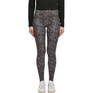 Urban Classics Ladies Soft AOP Leggings, dameslegging, verkrijgbaar in veel verschillende kleuren, maten XS - 5XL, Blackline., S