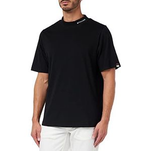 JP 1880 T-shirt voor heren, grote maten, hoge kraag, zwart, XXL