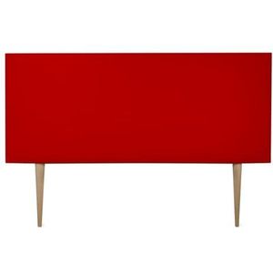 DUÉRMETE ONLINE Hoofdbord Wenen, gevoerd + poten, hoogwaardige bekleding van kunstleer, praktisch en aantrekkelijk design, hout, rood, 160 x 60 cm (bed 150)