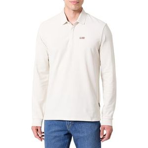 Napapijri Evan Long Sleeve Polo Shirt Cream, Wit, L