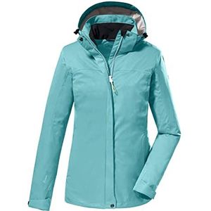 killtec Women's Functioneel jack/outdoorjack met afritsbare capuchon - KOS 133 WMN JCKT, aqua, 38, 38383-000