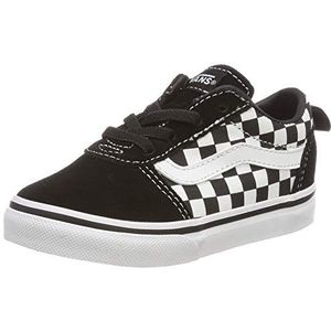 Vans Unisex Ward Slip-on Canvas Sneakers voor kinderen, Zwart (Checkered Black True White), 22.5 EU