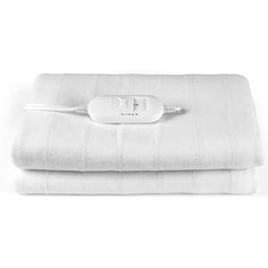 Kleeneze KL3753 Verwarmde onderdeken - elektrische deken voor eenpersoonsbedden, machinewasbaar onder bedhoes, 3 warmtestanden, indicatielampje, zachte stof, afneembare controller, vastbinden 35 W,