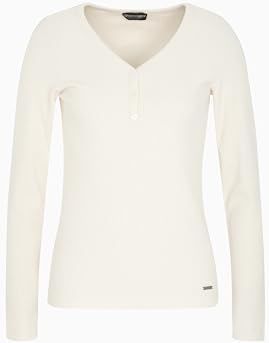 Emporio Armani - EW002015_AF15354 - Nachtkleding T-shirt - Wit - Viscose - Lange Mouwen