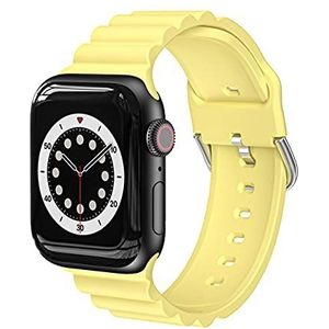 Armband compatibel met Apple Watch armband 38 mm 40 mm 41 mm 42 mm 44 mm 45 mm siliconen armband compatibel met iWatch SE/Series 7 6 5 4 3 2 1, 42 mm/44 mm/45 mm (geel), Geel., 42mm/44mm/45mm