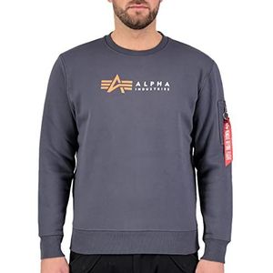 Alpha Industries unisex - volwassen Alpha Label Shirt T-shirt, grijs/zwart, XS