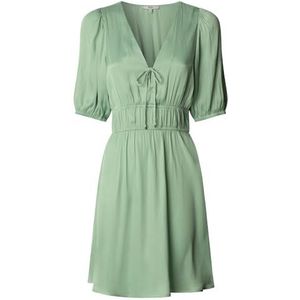 Jurk - Groen - Satijnstof - Korte Mouwen - Casual Stijl