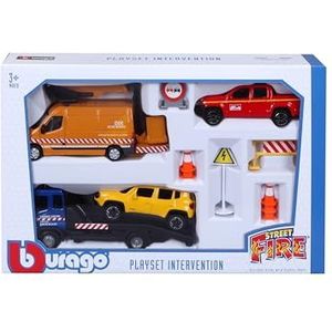 BBURAGO -BBURAGO-1/43 Street Fire-Playset Intervention-Assortiment 3 modellen Nieuw 2022-Miniatuurauto voor Kinderen-Schaal Reproductie, 31029